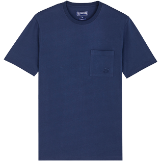 Uomo Altri Unita - T-shirt uomo in cotone biologico tinta unita, Blu marine vista frontale