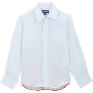 Niños Autros Estampado - Camisa de lino con estampado Père & Fils para niño, Cielo 2 vista frontal