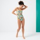 Damen Einteiler Bedruckt - Marguerites Badeanzug für Damen, Weiss Details Ansicht 3