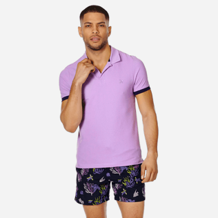 Uomo Altri Unita - Polo uomo in cotone a tinta unita, Cyclamen frontworn Uomo Altri Unita - Polo uomo in cotone a tinta unita, Cyclamen frontworn