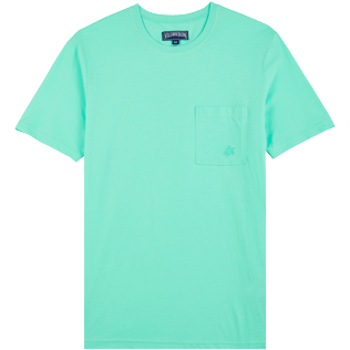 Herren Andere Uni - Einfarbiges T-Shirt aus Bio-Baumwolle für Herren, Lagune Vorderansicht