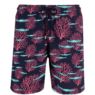 mens coral swim trunks