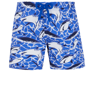Jungen Andere Bedruckt - 2009 Les Requins Stretch-Badeshorts für Jungen , Sea blue Vorderansicht