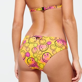 Women Others Printed - Women Bikini Bottom Midi brief Monsieur André - Vilebrequin x Smiley®, Lemon details view 1