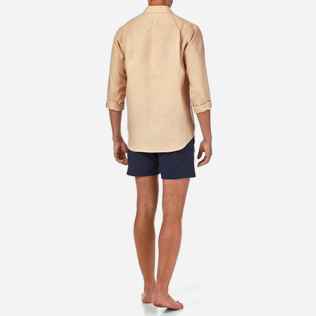 Men Others Solid - Men Linen Shirt Solid, Kraft backworn Men Others Solid - Men Linen Shirt Solid, Kraft backworn