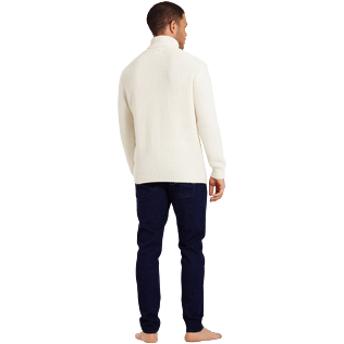 Men Others Solid - Men Wool Roll neck, Ecru backworn Men Others Solid - Men Wool Roll neck, Ecru backworn
