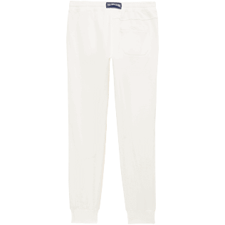 Uomo Altri Unita - Pantaloni da jogging uomo in cotone tinta unita, Off white vista posteriore