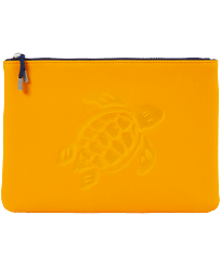 Others Printed - Zipped Turtle Beach Pouch, Yellow front view