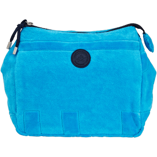 Autros Liso - Bolsa de playa de tejido terry con cremallera y estampado jacquard liso, Hawaii blue front Autros Liso - Bolsa de playa de tejido terry con cremallera y estampado jacquard liso, Hawaii blue front