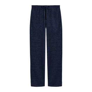Men Others Solid - Unisex Linen Pants Solid, Navy heather front view