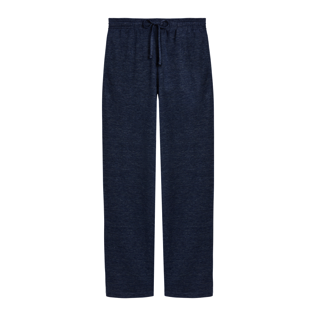 Homme AUTRES Uni - Pantalon unisexe uni en lin, Bleu marine chine front Homme AUTRES Uni - Pantalon unisexe uni en lin, Bleu marine chine front