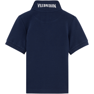 Niños Autros Liso - Boys Cotton Pique Polo Shirt Solid, Azul marino vista trasera