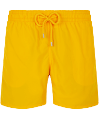 男款 Others 纯色 - 男士纯色泳裤, Yellow 正面图
