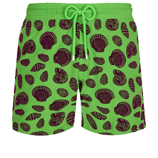 男款 Ultra-light classique 印制 - 男士 Shell Game 超轻可折叠泳裤, Neon green front 男款 Ultra-light classique 印制 - 男士 Shell Game 超轻可折叠泳裤, Neon green front