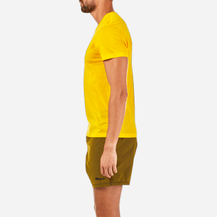 Hombre Autros Liso - Camiseta lisa con cuello de pico en tejido de algodón brillante, Curcuma supp3 Hombre Autros Liso - Camiseta lisa con cuello de pico en tejido de algodón brillante, Curcuma supp3