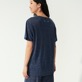 Men Others Solid - Unisex Linen Jersey T-Shirt Solid, Navy heather details view 3