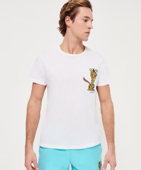 Men Others Embroidered - Men Cotton T-shirt The year of the tiger, White front worn view
