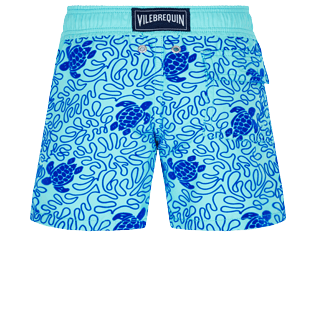 Boys Others Printed - Boys Swimwear Turtles Splash Flocked, Lazulii blue back view