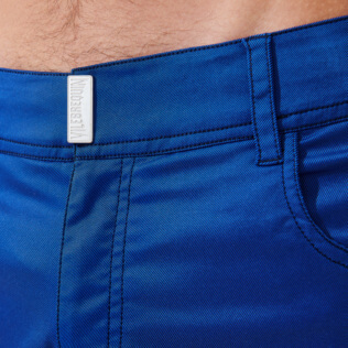 Uomo Cintura piatta Unita - Costume da bagno uomo con cintura piatta tinta unita, Blu mare dettagli vista 1