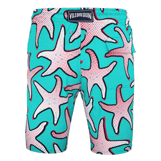Men Long Printed - Men Stretch Swimtrunks Starfish Art, Veronese green back Men Long Printed - Men Stretch Swimtrunks Starfish Art, Veronese green back