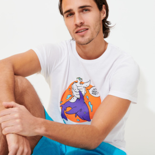 Hombre Autros Estampado - Camiseta de algodón orgánico con estampado Let's Take A Ride ! para hombre, Blanco detalles vista 1
