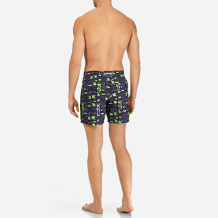 Men Classic / Moorea Printed - Men Lightweight and Packable Swimtrunks Eels Knitting, Wasabi backworn Men Classic / Moorea Printed - Men Lightweight and Packable Swimtrunks Eels Knitting, Wasabi backworn