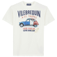 Uomo Altri Stampato - T-shirt uomo Fancy Vilebrequin Logo 2 Chevaux French Flag, Off white vista frontale