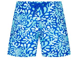 Boys Others Printed - Boys Swim Trunks Turtles Splash, Sea blue front view