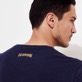 Men Cotton T-Shirt Embroidered The year of the Rabbit Navy details view 3