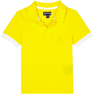 Garçons AUTRES Uni - Polo garçon en Piqué de Coton uni, Safran front Garçons AUTRES Uni - Polo garçon en Piqué de Coton uni, Safran front