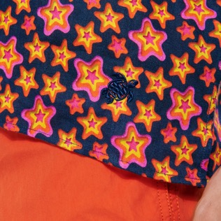 Herren Andere Bedruckt - Stars Gift Bowling-Hemd aus Leinen für Herren, Marineblau Details Ansicht 1