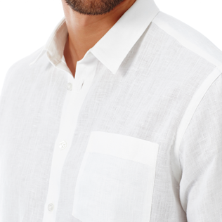 Men Others Solid - Men Non-Iron Linen Shirt, White supp1 Men Others Solid - Men Non-Iron Linen Shirt, White supp1