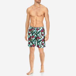 Men Long classic Printed - Men Long Swimtrunks Paradise 3D, Lagoon frontworn Men Long classic Printed - Men Long Swimtrunks Paradise 3D, Lagoon frontworn