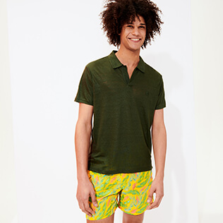 男款 Others 纯色 - 男士纯色亚麻运动 Polo 衫, Pepper frontworn 男款 Others 纯色 - 男士纯色亚麻运动 Polo 衫, Pepper frontworn