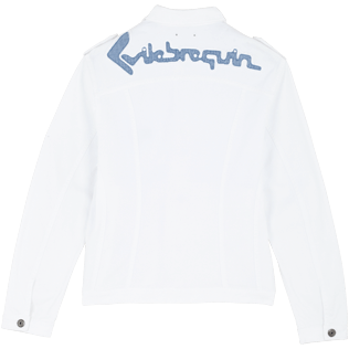 Hombre Autros Liso - Chaqueta de chándal vaquera blanca para hombre, Blanco back Hombre Autros Liso - Chaqueta de chándal vaquera blanca para hombre, Blanco back