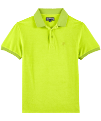 Men Others Solid - Men Terry Polo Shirt Solid, Lemongrass front view