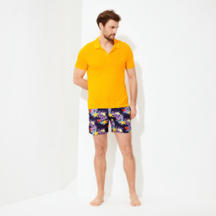 Uomo Altri Unita - Polo uomo in jersey di lino tinta unita, Curry supp3 Uomo Altri Unita - Polo uomo in jersey di lino tinta unita, Curry supp3