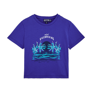 Garçons Tee-Shirts Imprimé - T-shirt Garçon en Coton Mini Vilebreking, Bleu neptune front Garçons Tee-Shirts Imprimé - T-shirt Garçon en Coton Mini Vilebreking, Bleu neptune front