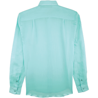 Others Solid - Unisex Linen Voile Shirt Solid, Lagoon back Others Solid - Unisex Linen Voile Shirt Solid, Lagoon back