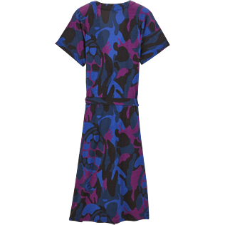 Mujer Vestido Estampado - Vestido envolvente con estampado Camouflage Turtles, Ciruela back Mujer Vestido Estampado - Vestido envolvente con estampado Camouflage Turtles, Ciruela back