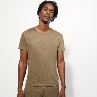 Men Others Solid - Unisex Linen Jersey T-Shirt Solid, 466 frontworn Men Others Solid - Unisex Linen Jersey T-Shirt Solid, 466 frontworn