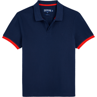 Men Others Solid - Men Cotton Pique Polo Shirt Solid, Navy / red front Men Others Solid - Men Cotton Pique Polo Shirt Solid, Navy / red front
