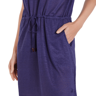Donna Altri Unita - Vestito corto donna in jersey di lino tinta unita, Midnight blue supp1 Donna Altri Unita - Vestito corto donna in jersey di lino tinta unita, Midnight blue supp1