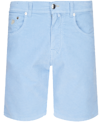 Herren Andere Uni - Bermudashorts aus Cord im 5-Taschen-Design für Herren, Pastelblau Vorderansicht