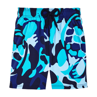 Niños Autros Estampado - Bañador Superflex con estampado Camouflage Turtles, Celeste front Niños Autros Estampado - Bañador Superflex con estampado Camouflage Turtles, Celeste front