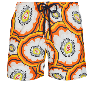 Men Ultra-light classique Printed - Men Swimwear Ultra-light and packable 1979 Anemones, Apricot front view