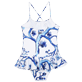 Mädchen Andere Bedruckt - Cherry Blossom Badeanzug für Mädchen, Sea blue Rückansicht