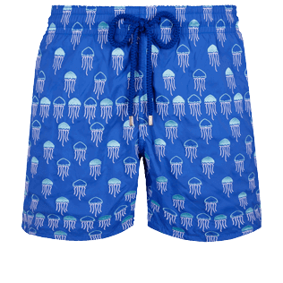 Herren Bestickte Bestickt - Istanbul Badehose mit Stickarbeiten für Herren – Limitierte Serie, Sea blue front Herren Bestickte Bestickt - Istanbul Badehose mit Stickarbeiten für Herren – Limitierte Serie, Sea blue front