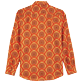 Autros Estampado - Camisa de verano en gasa de algodón con estampado 1975 Rosaces unisex, Albaricoque vista trasera