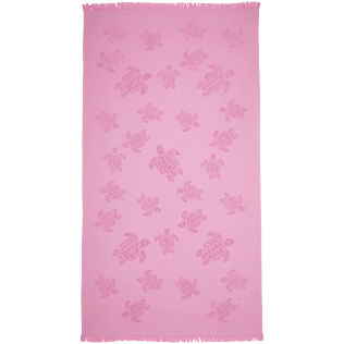 Andere Uni - Turtles Jacquard-Decke aus Frottee, Pink berries front Andere Uni - Turtles Jacquard-Decke aus Frottee, Pink berries front